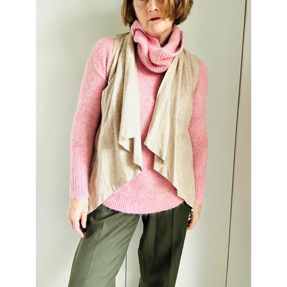 MM Couture Linen Vest Size Medium Neutral Lagenlook Layering - Picture 6 of 9